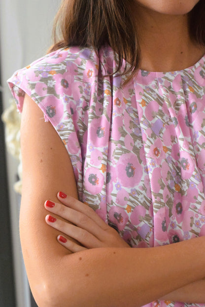 BLUSA LOLA - FLOR ROSA -