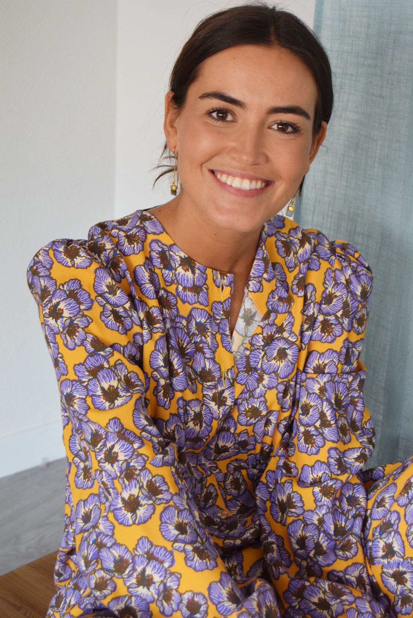 VESTIDO JIMENA - FLORES MORADAS -
