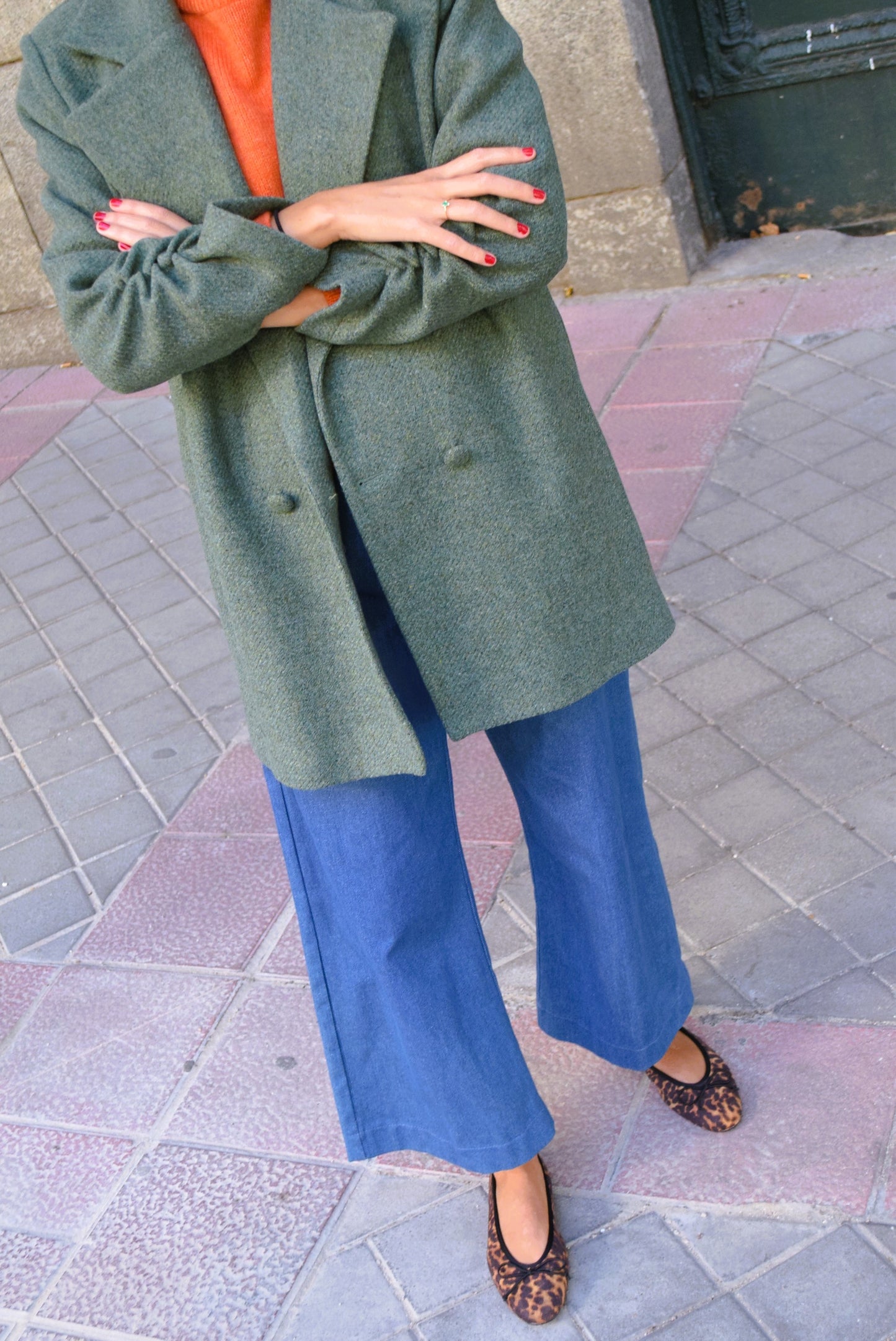 CHAQUETA NONA - PAÑO VERDE -