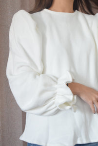 Jersey con volantes Blanco