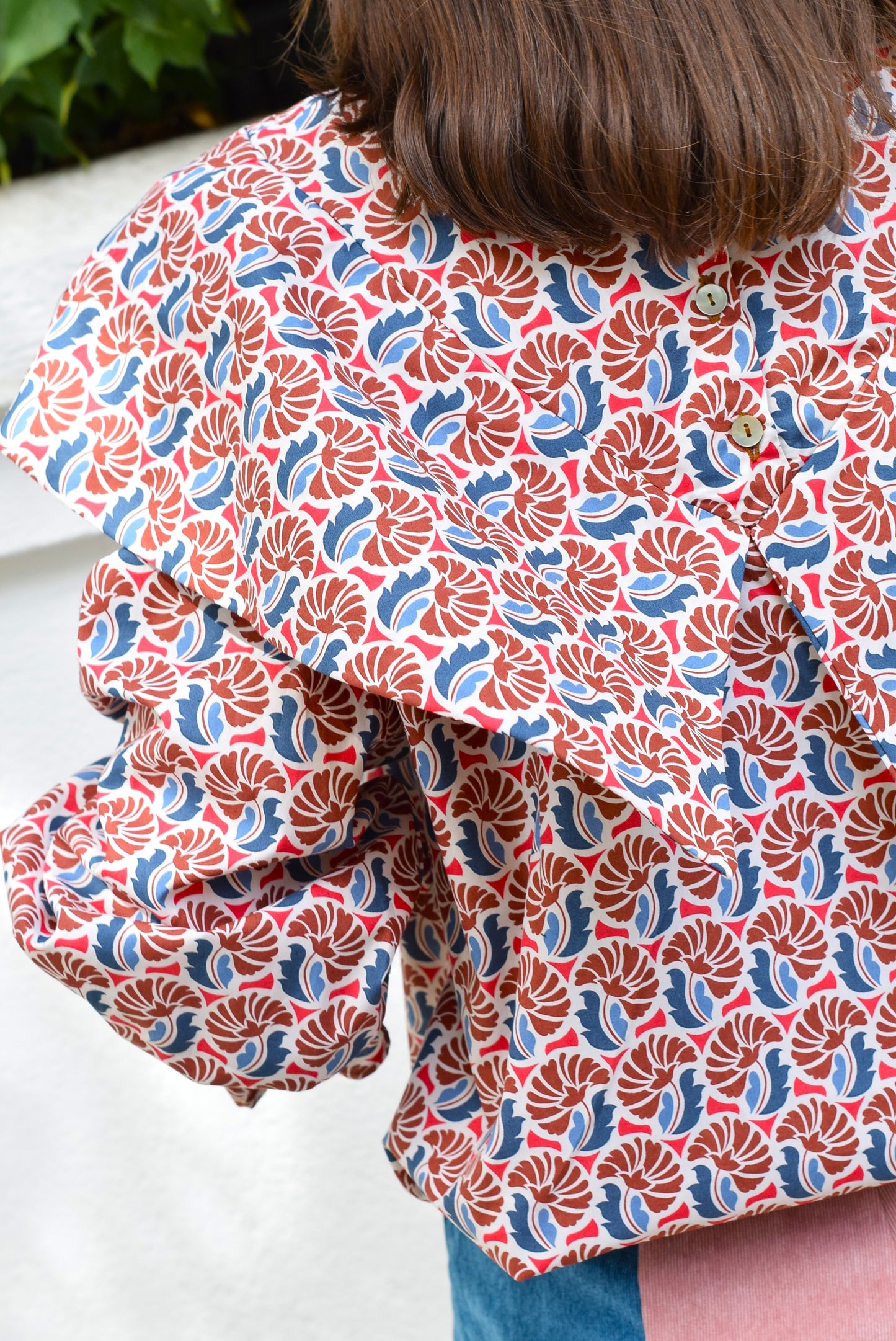 BLUSA FLAVIA -  AZUL Y ROJA - PREORDER 5 NOVIEMBRE