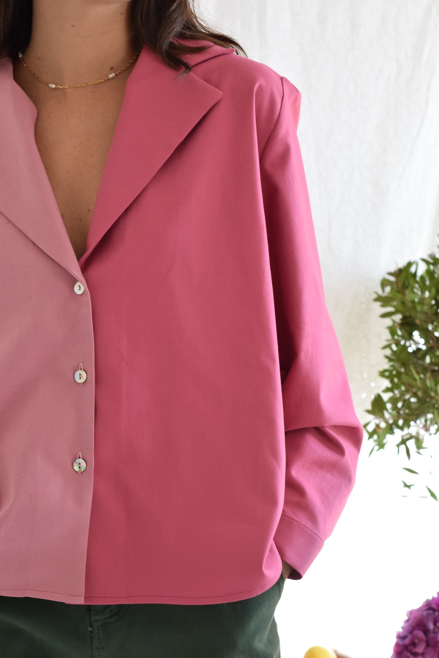 BLUSA BELÉN -  ROSA BICOLOR