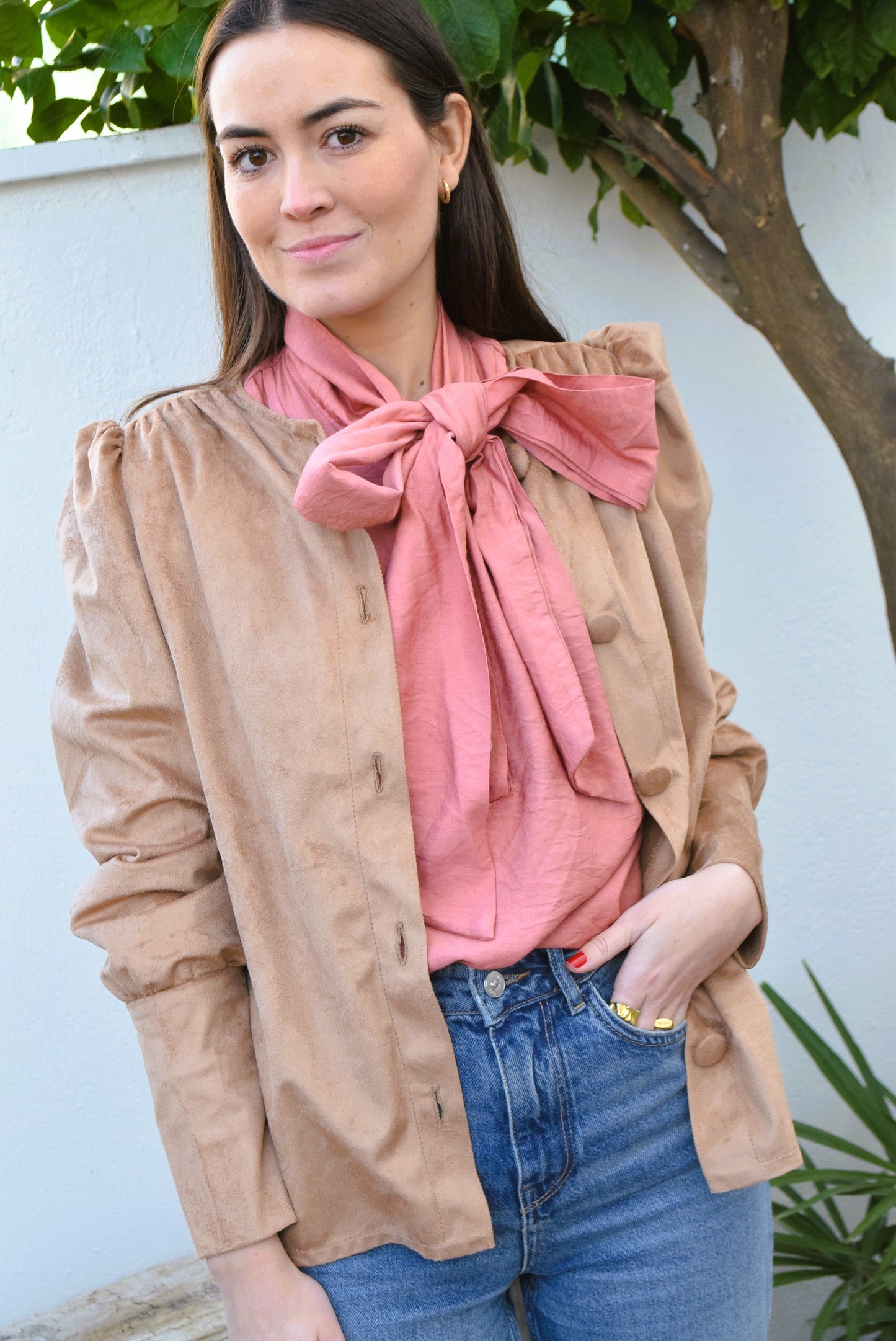 BLUSA FABIOLA CERRADA - ANTELINA MARRÓN -