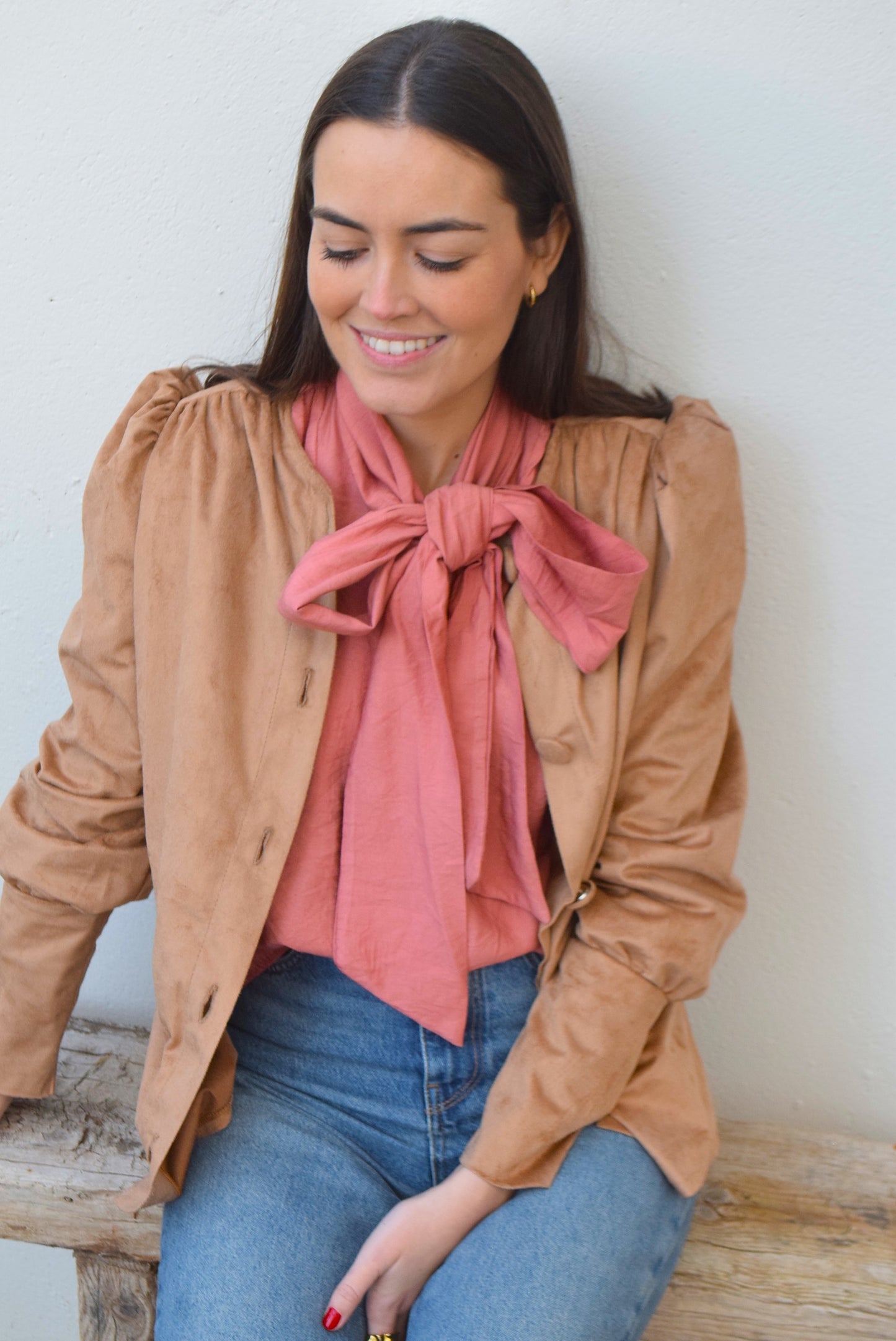 BLUSA FABIOLA CERRADA - ANTELINA MARRÓN -