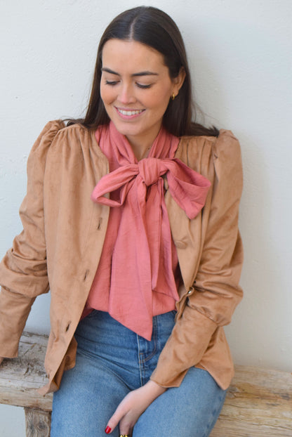 BLUSA FABIOLA CERRADA - ANTELINA MARRÓN -