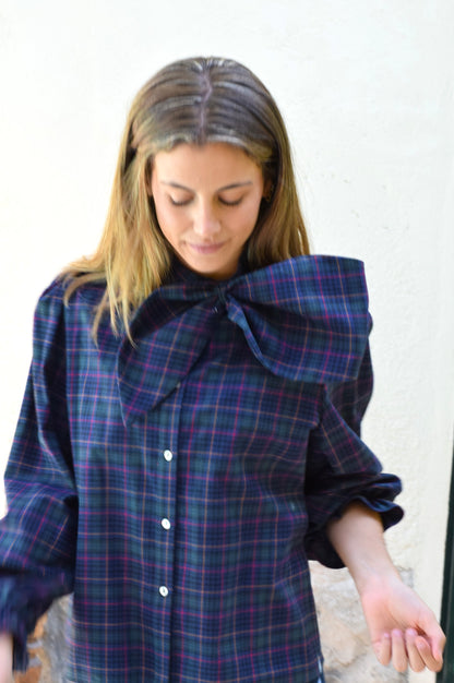 BLUSA RAFAELA - TARTAN VERDE - PREORDER 26 NOVIEMBRE