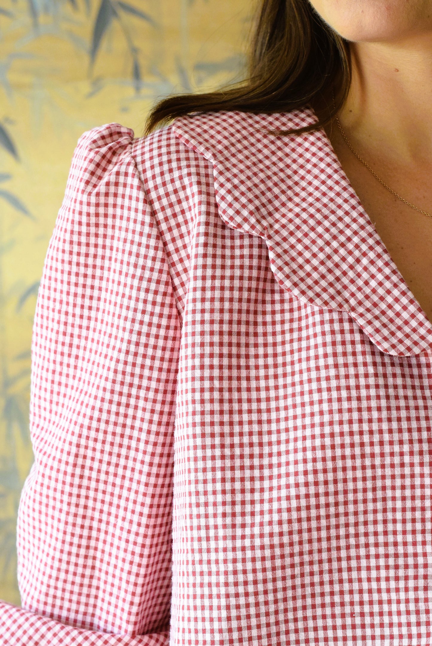 BLUSA GRETA - VICHY GRANATE - PREORDER 5 SEPTIEMBRE