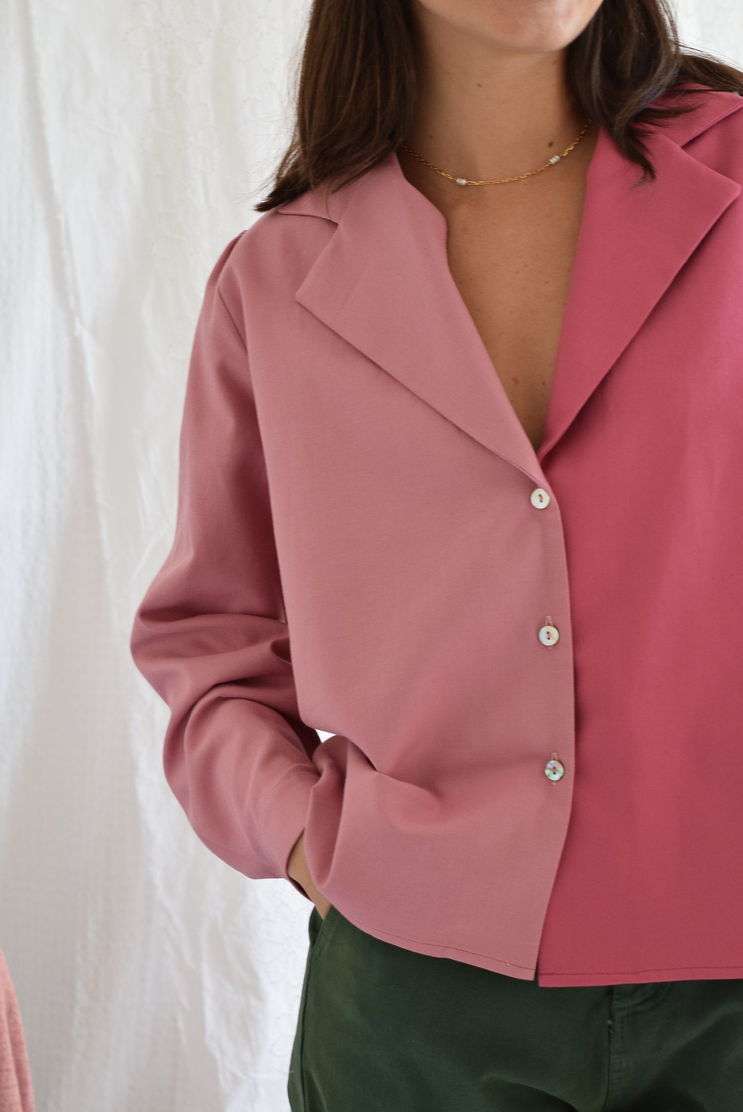 BLUSA BELÉN -  ROSA BICOLOR