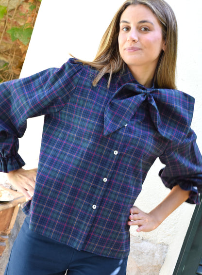 BLUSA RAFAELA - TARTAN VERDE - PREORDER 26 NOVIEMBRE