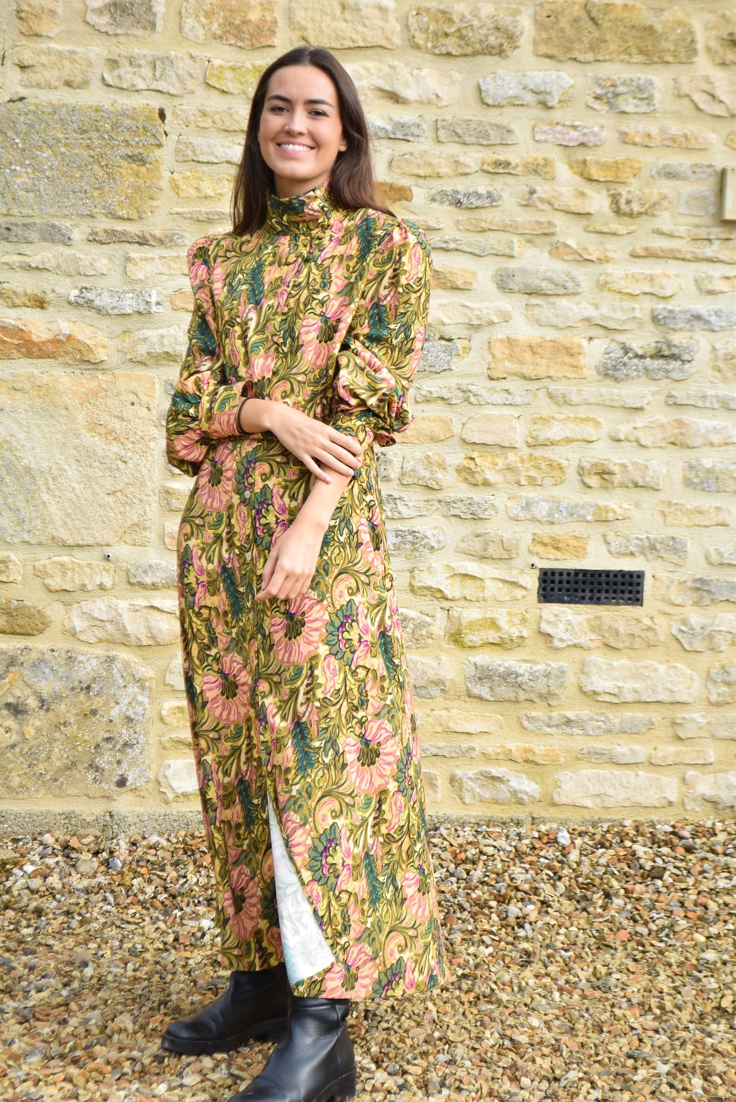 VICTORIA BLOUSE - GREEN FLOWERS -