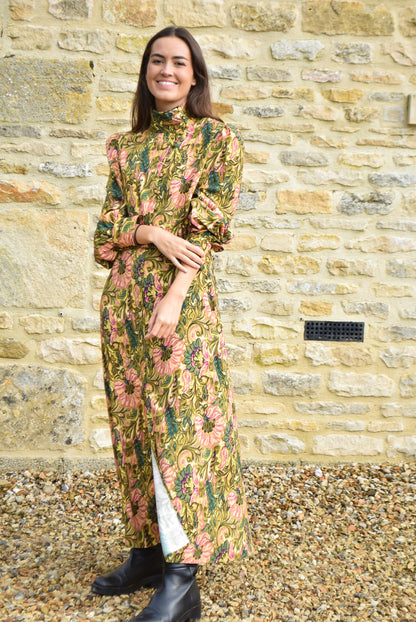 VICTORIA BLOUSE - GREEN FLOWERS -