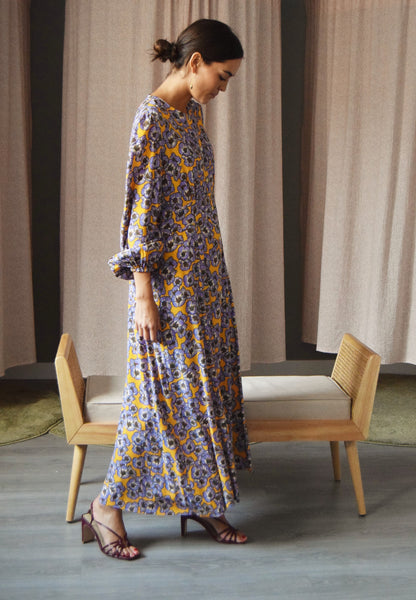 VESTIDO JIMENA - FLORES MORADAS -