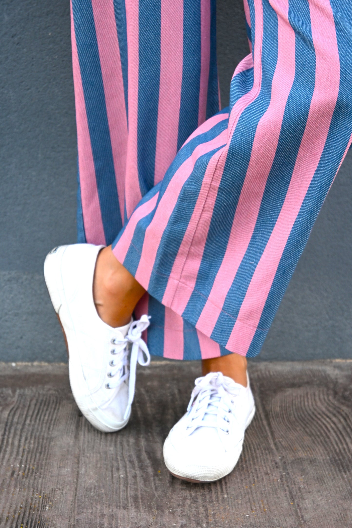 PANTALONES SOL -  RAYAS AZUL Y ROSA - PREORDER 3 SEPTIEMBRE