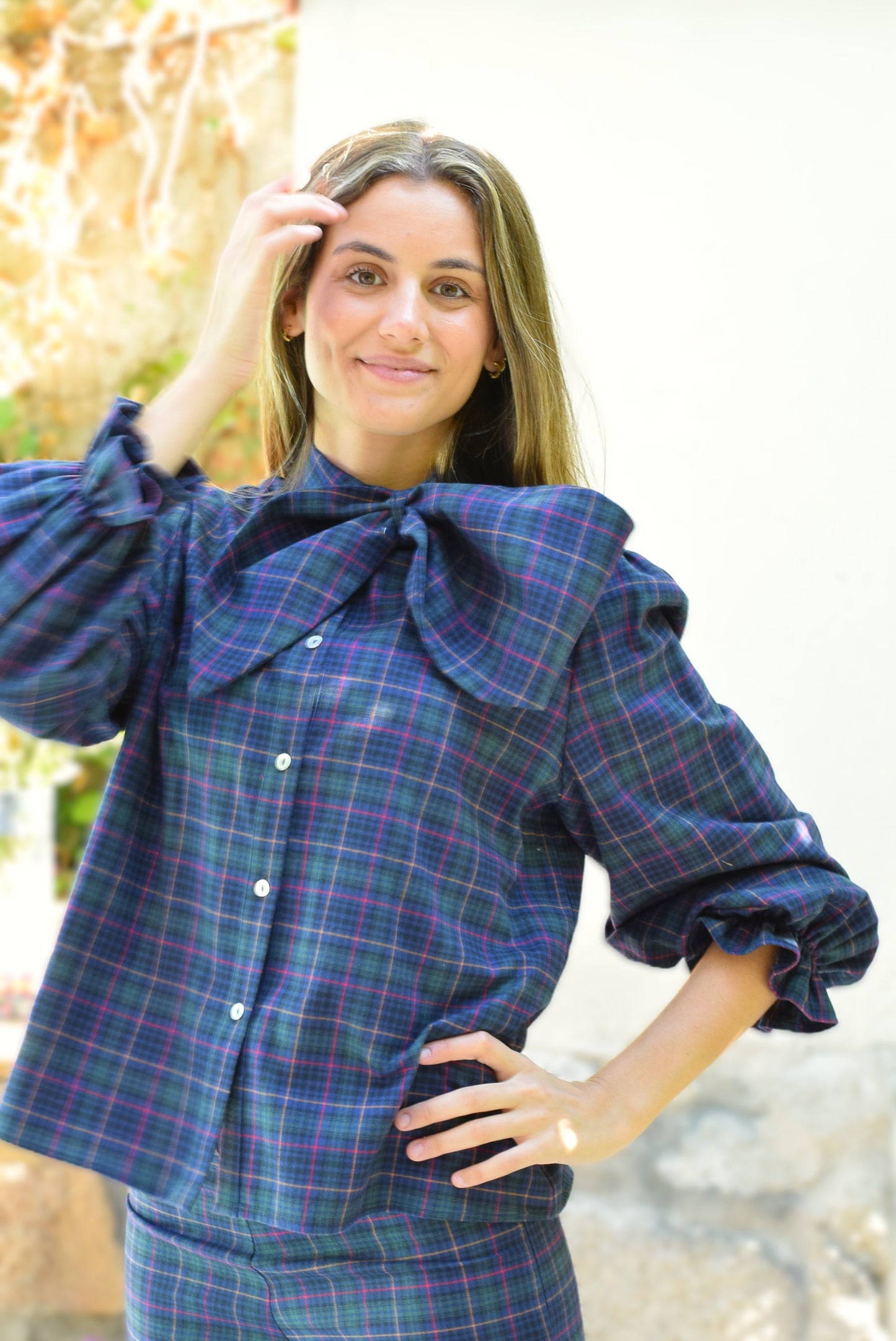 BLUSA RAFAELA - TARTAN VERDE - PREORDER 26 NOVIEMBRE