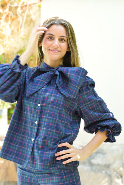 BLUSA RAFAELA - TARTAN VERDE - PREORDER 26 NOVIEMBRE