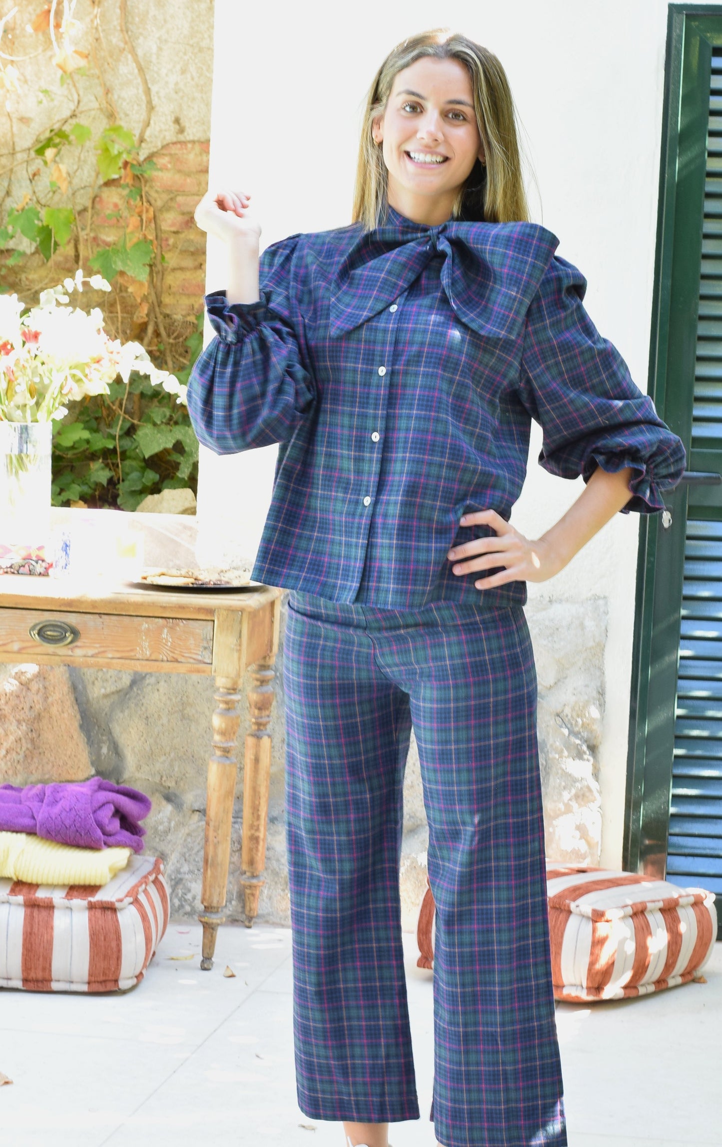 PANTALONES SOL - TARTAN VERDE -