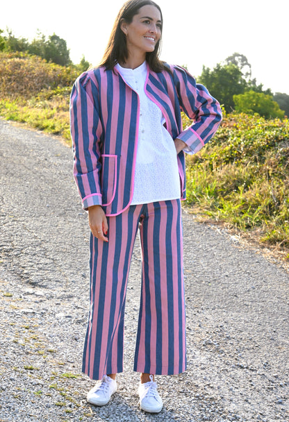 PANTALONES SOL -  RAYAS AZUL Y ROSA - PREORDER 3 SEPTIEMBRE