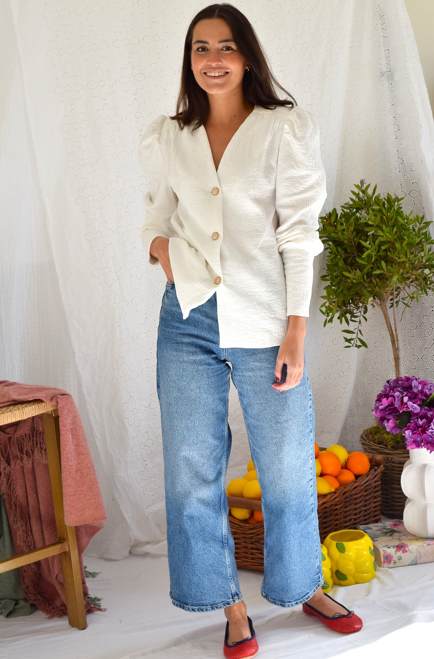 BLUSA FABIOLA - BLANCA - PREORDER 25 FEBRERO