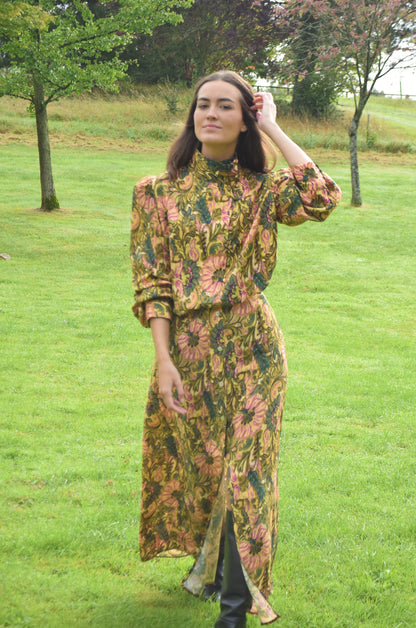 VICTORIA BLOUSE - GREEN FLOWERS -