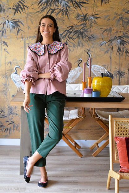 BLUSA VALENTINA - ROSA CON LIBERTY - PREORDER 5 SEPTIEMBRE