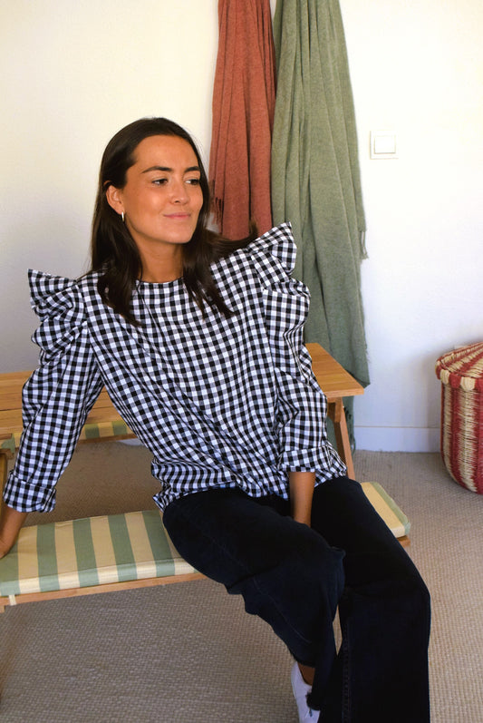 BLUSA BEGOÑA - VICHY NEGRO -