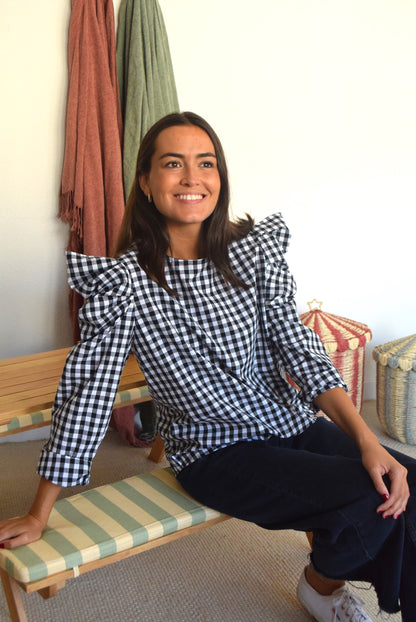 BLUSA BEGOÑA - VICHY NEGRO -