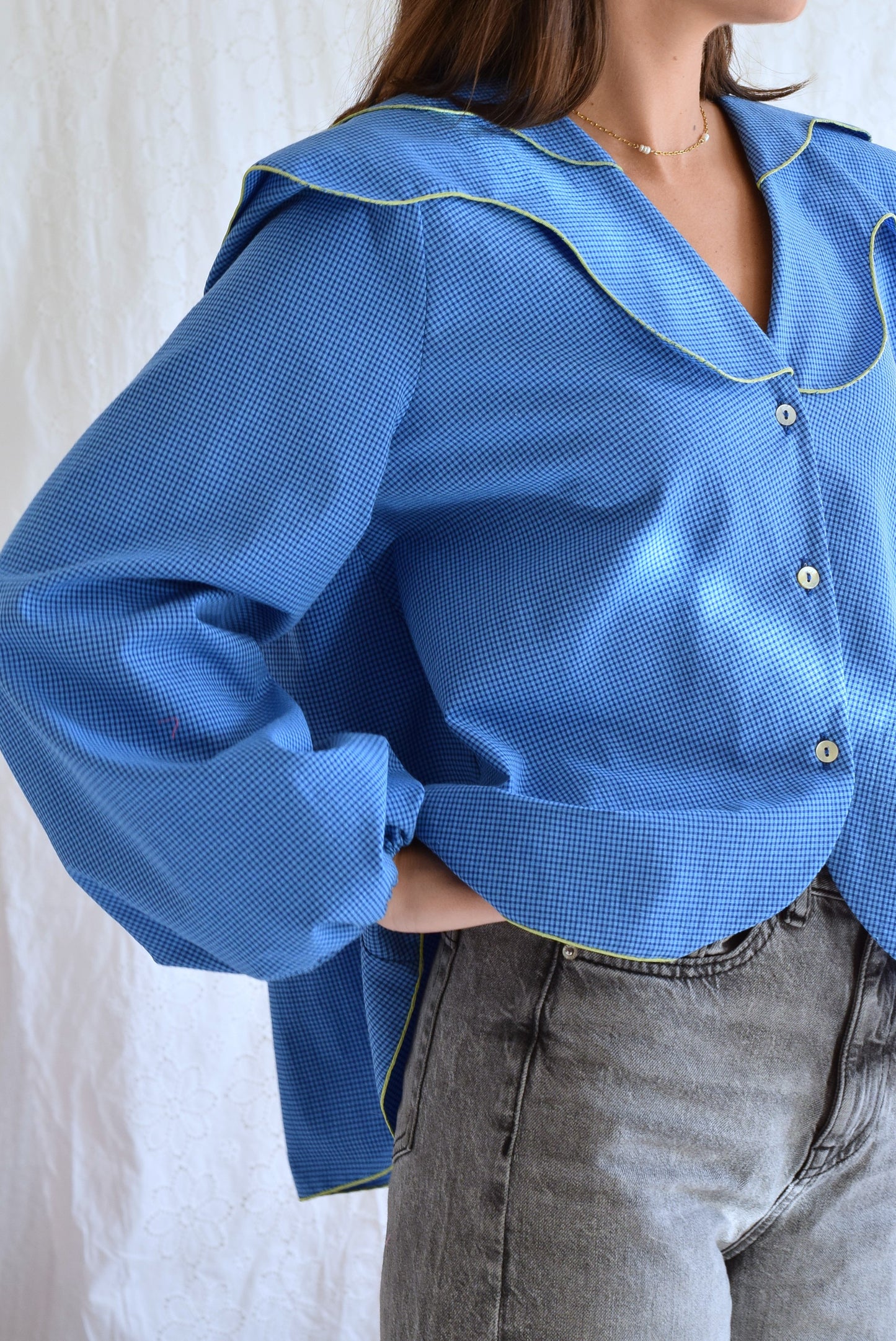 CAMISA MÁXIMA - VICHY AZUL -