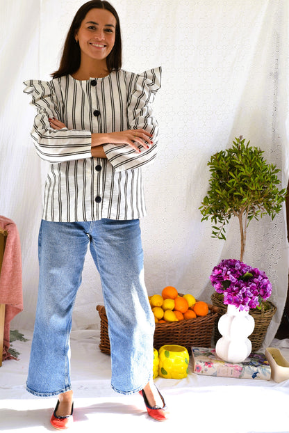 SOBRECAMISA BEGOÑA - RAYAS NEGRAS