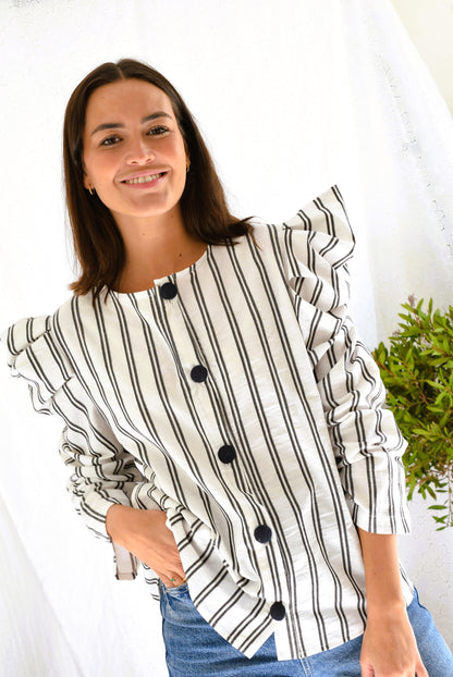 SOBRECAMISA BEGOÑA - RAYAS NEGRAS