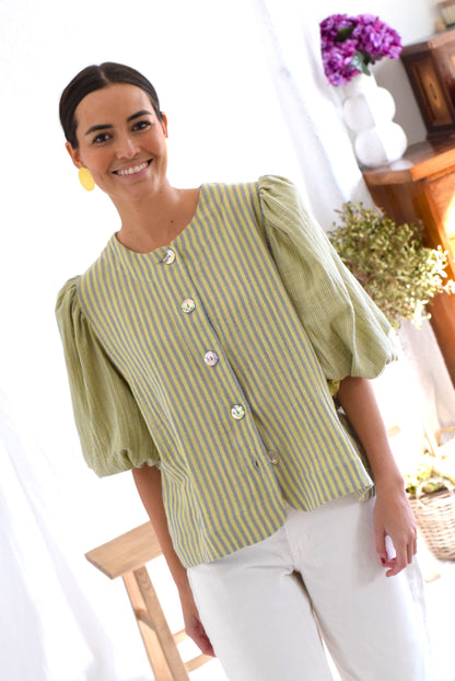 BLUSA HILDA - RAYAS AMARILLAS -