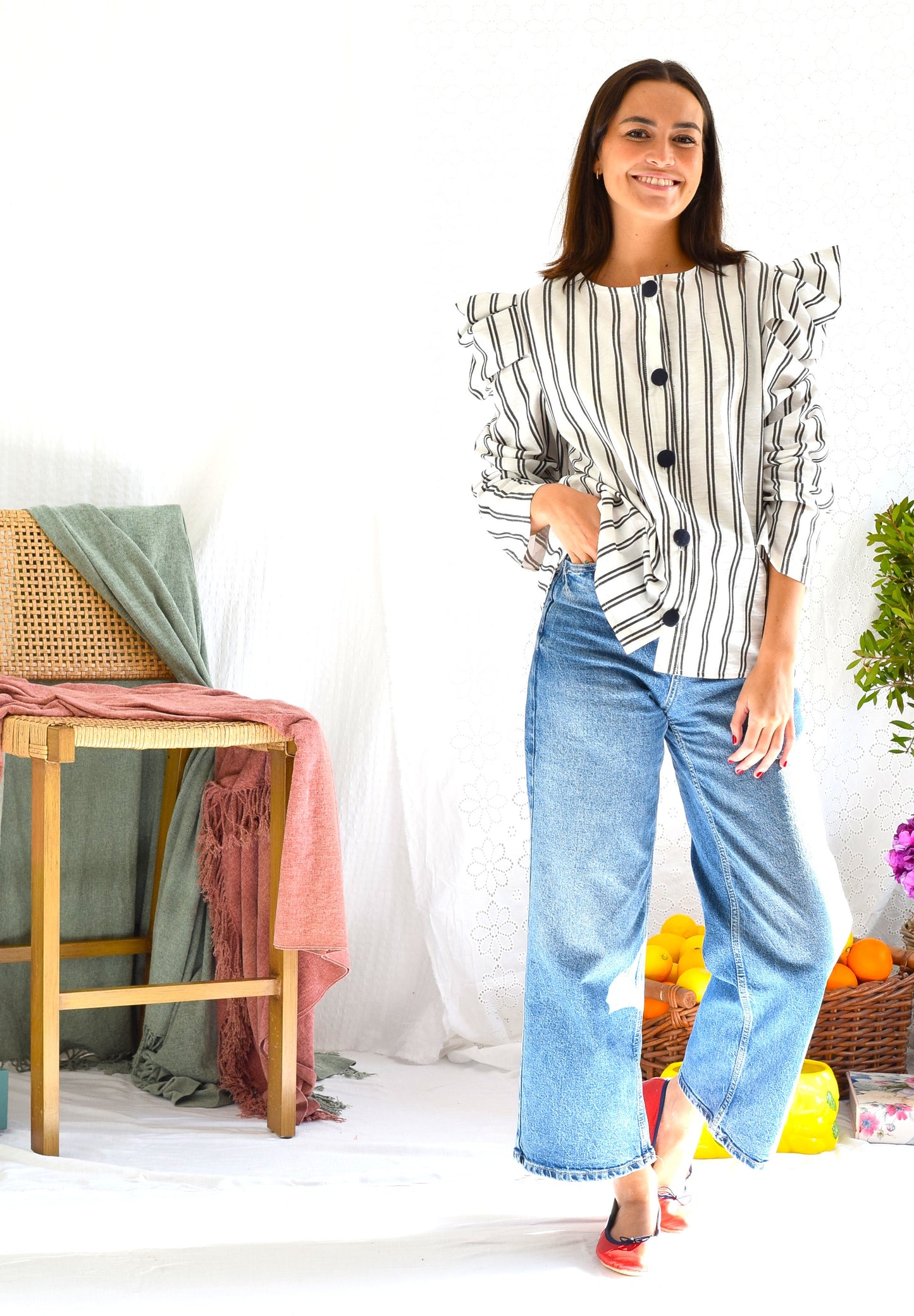 SOBRECAMISA BEGOÑA - RAYAS NEGRAS