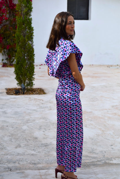 PANTALONES SOL -  AZUL Y ROSA - PREORDER 5 JULIO
