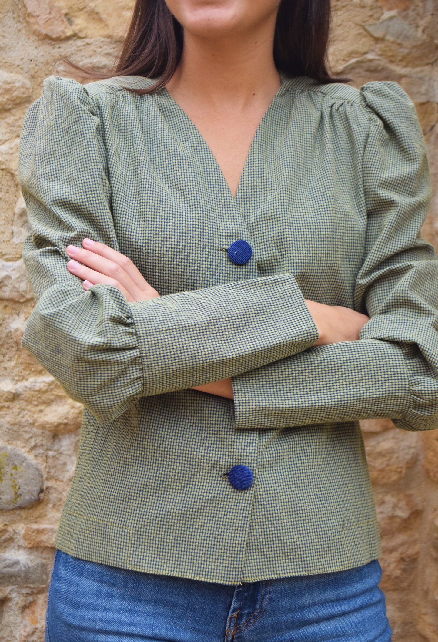 BLUSA FABIOLA - MINIVICHY VERDE Y AZUL -