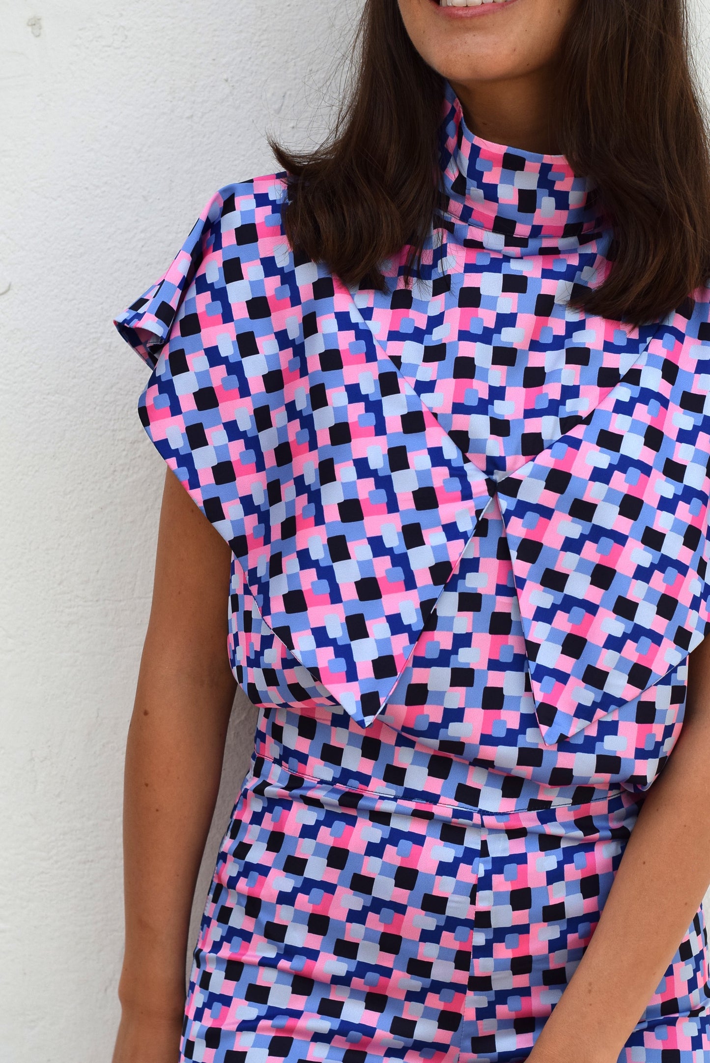 BLUSA FLAVIA - AZUL Y ROSA - PREORDER 5 JULIO