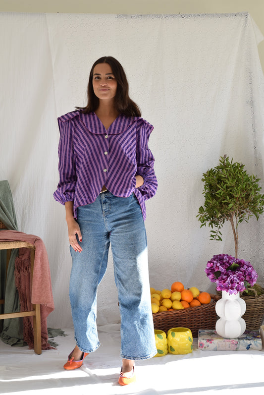 CAMISA MÁXIMA - RAYAS MORADAS -