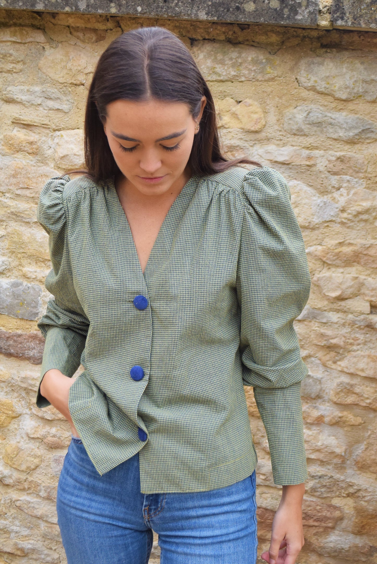 BLUSA FABIOLA - MINIVICHY VERDE Y AZUL -