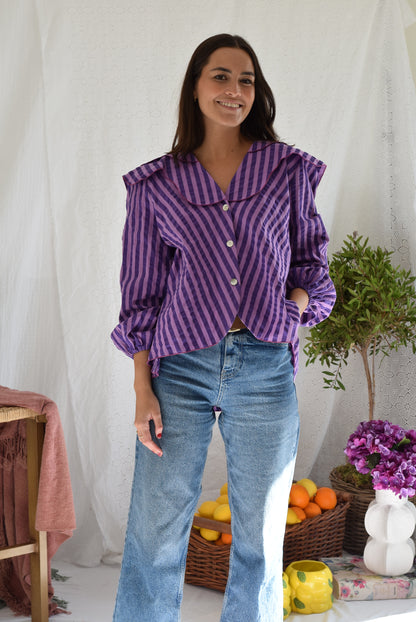 CAMISA MÁXIMA - RAYAS MORADAS -