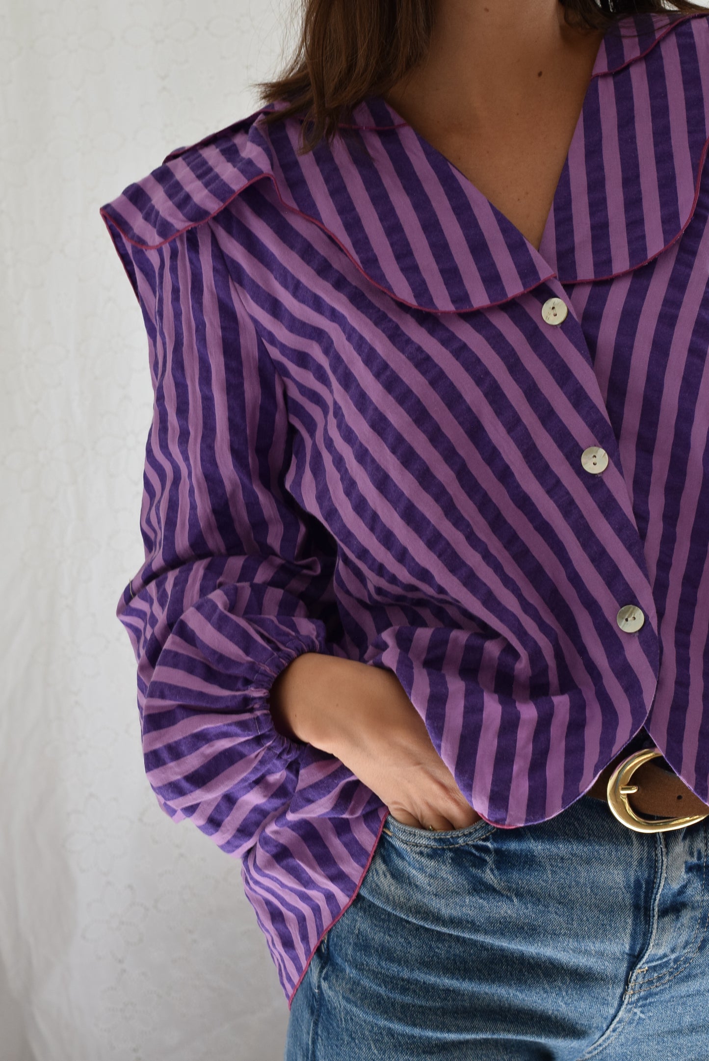 CAMISA MÁXIMA - RAYAS MORADAS -