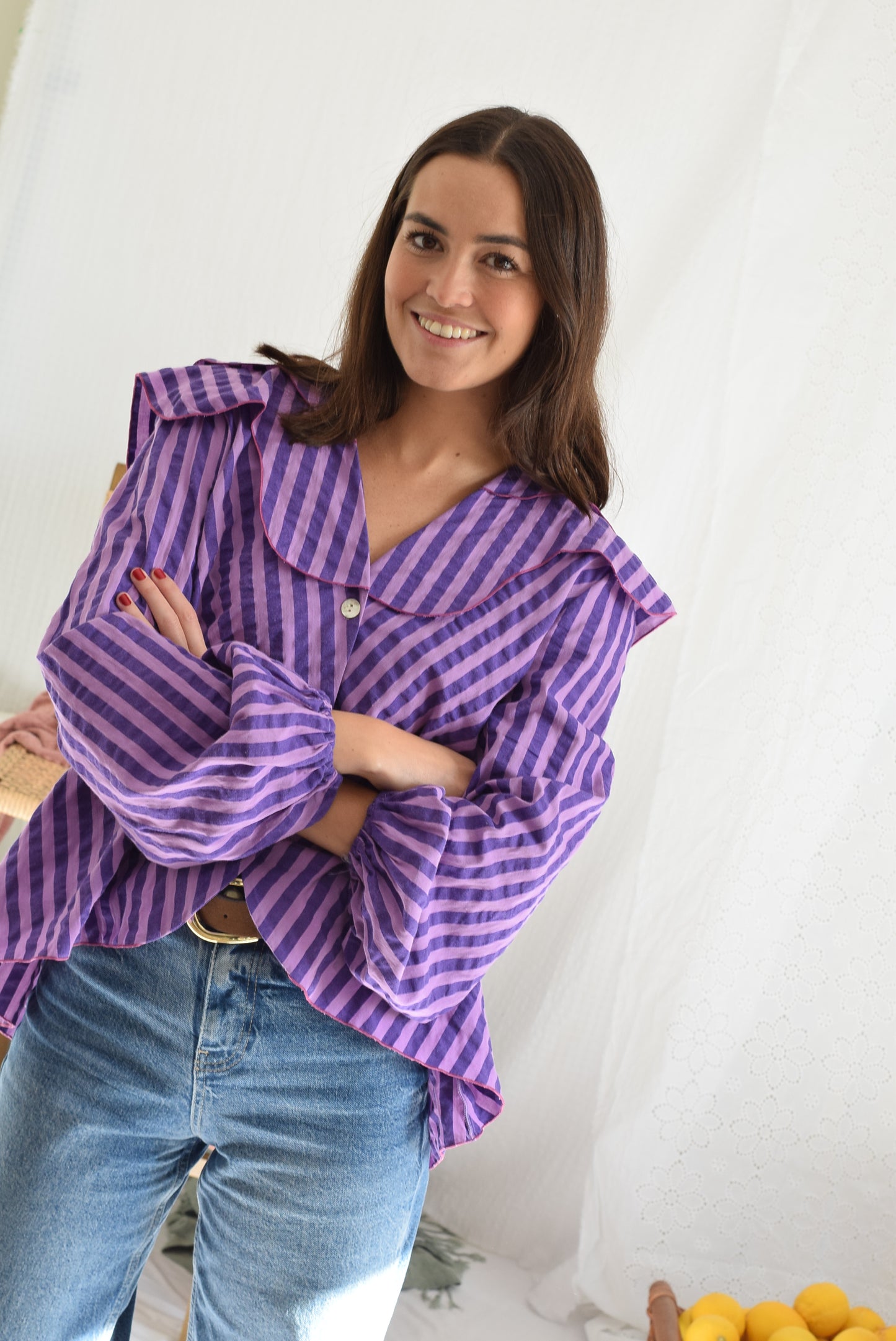 CAMISA MÁXIMA - RAYAS MORADAS -