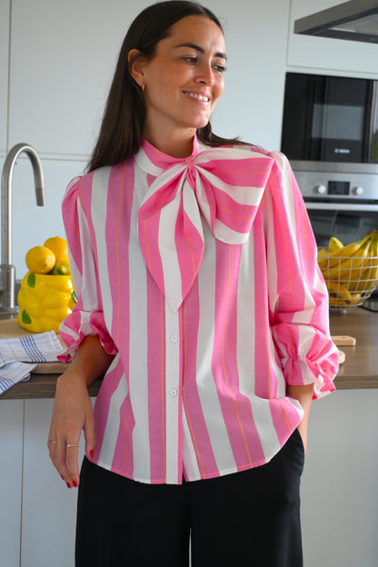 BLUSA RAFAELA - RAYAS ROSAS