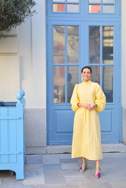 MENCÍA DRESS - YELLOW PLUMETI -