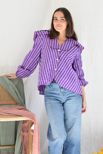 CAMISA MÁXIMA - RAYAS MORADAS -