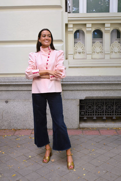 BLUSA VICTORIA - CUADROS ROSA - PREORDER 10 FEBRERO