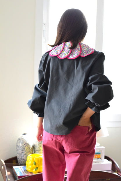 BLUSA PIA - GRIS CON LIBERTY - PREORDER 5 SEPTIEMBRE