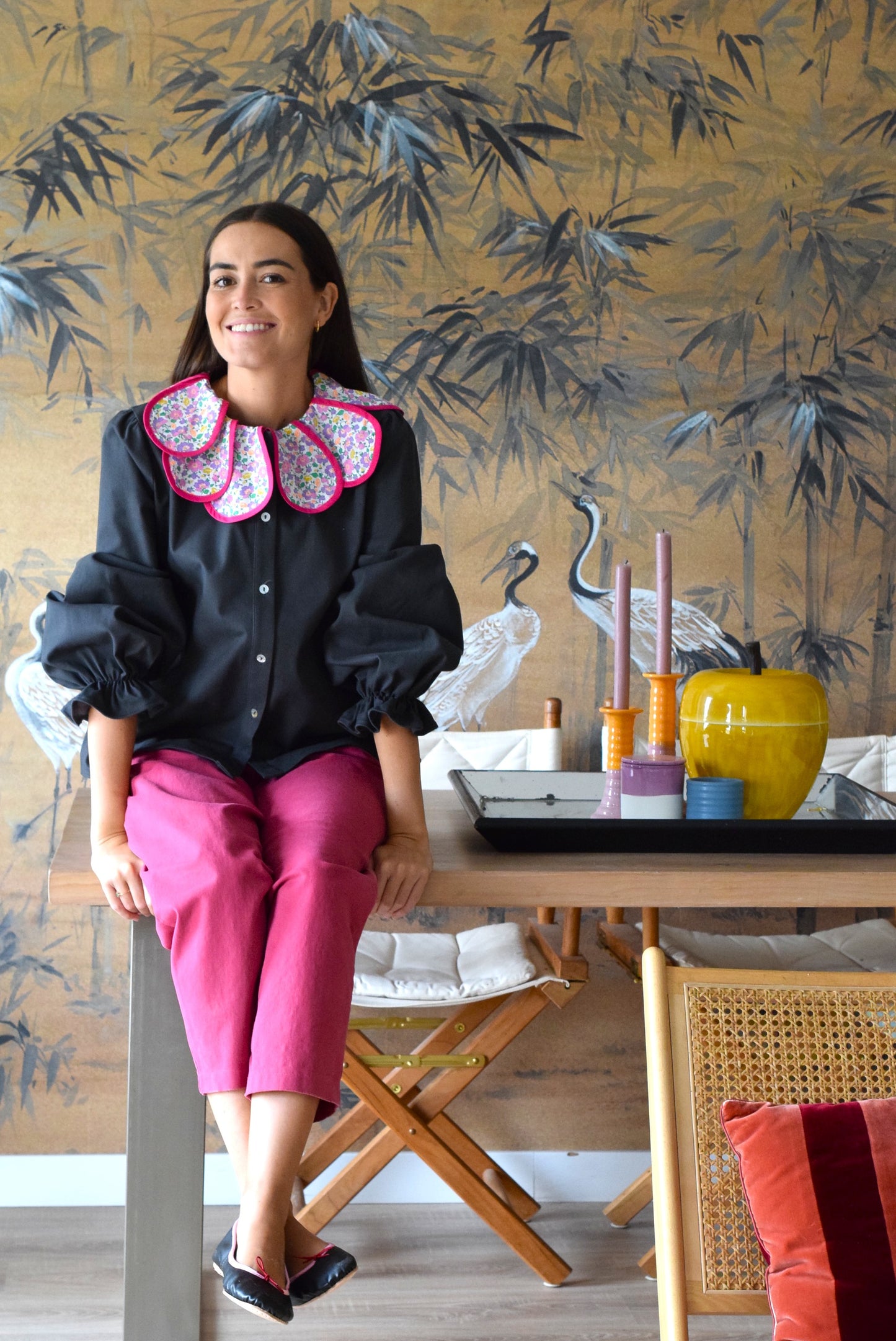 BLUSA PIA - GRIS CON LIBERTY - PREORDER 5 SEPTIEMBRE