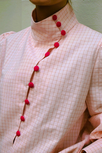 BLUSA VICTORIA - CUADROS ROSA - PREORDER 10 FEBRERO