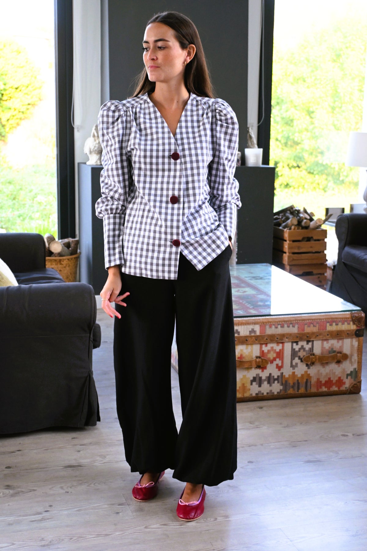 BLUSA FABIOLA - VICHY GRIS