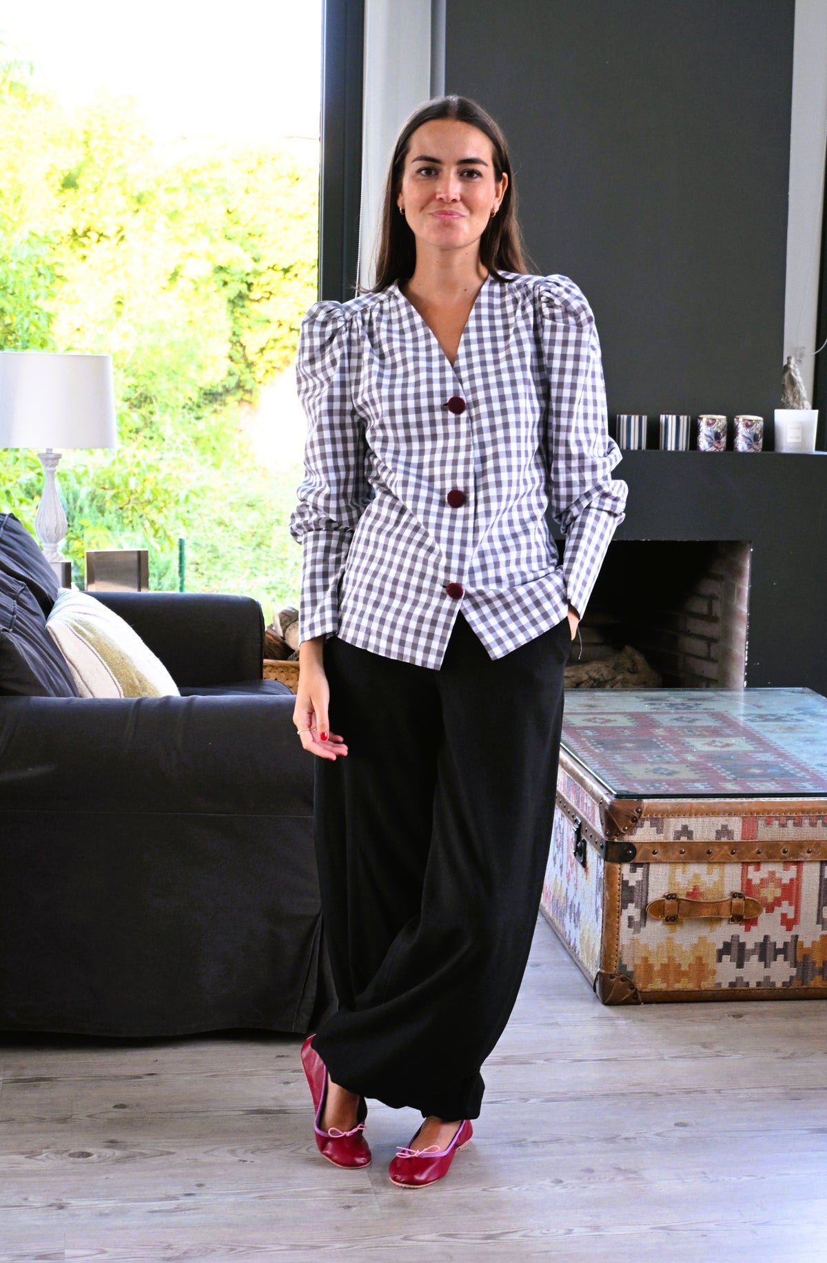 BLUSA FABIOLA - VICHY GRIS