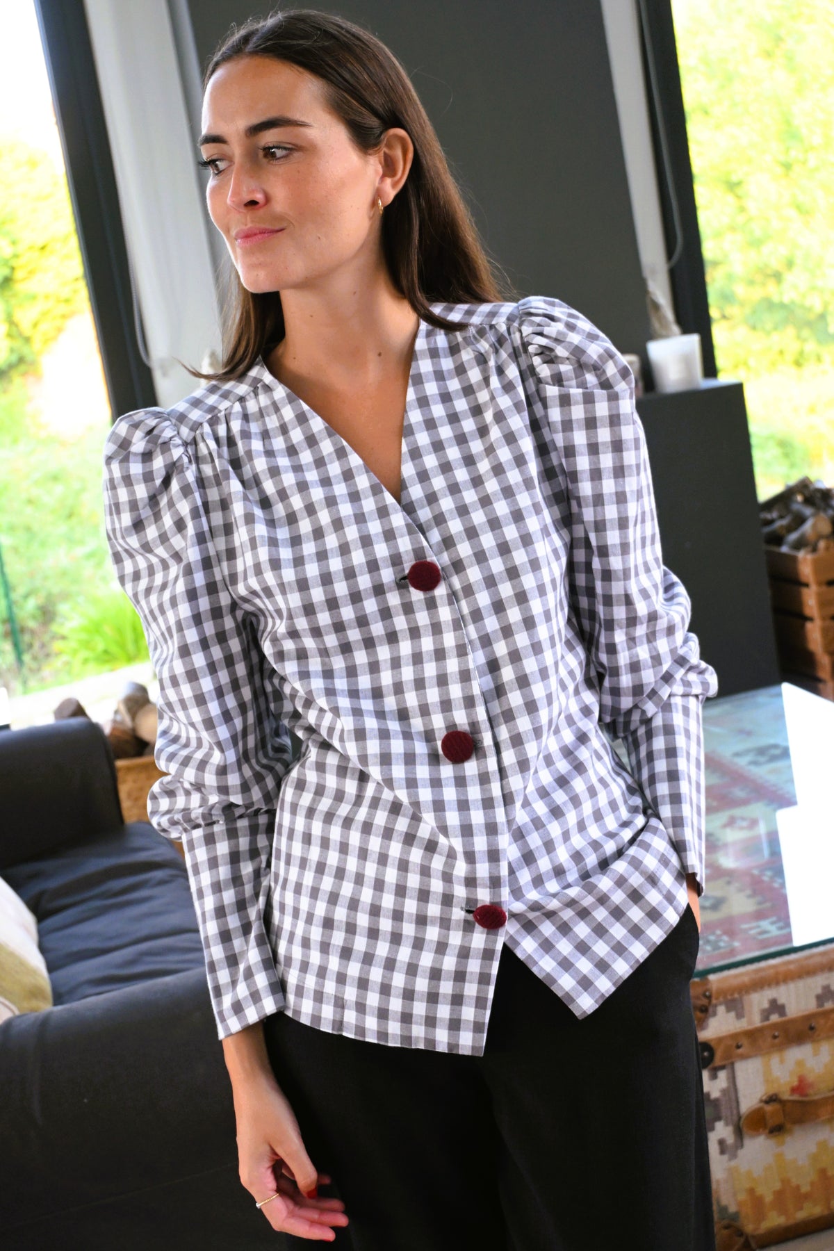 BLUSA FABIOLA - VICHY GRIS