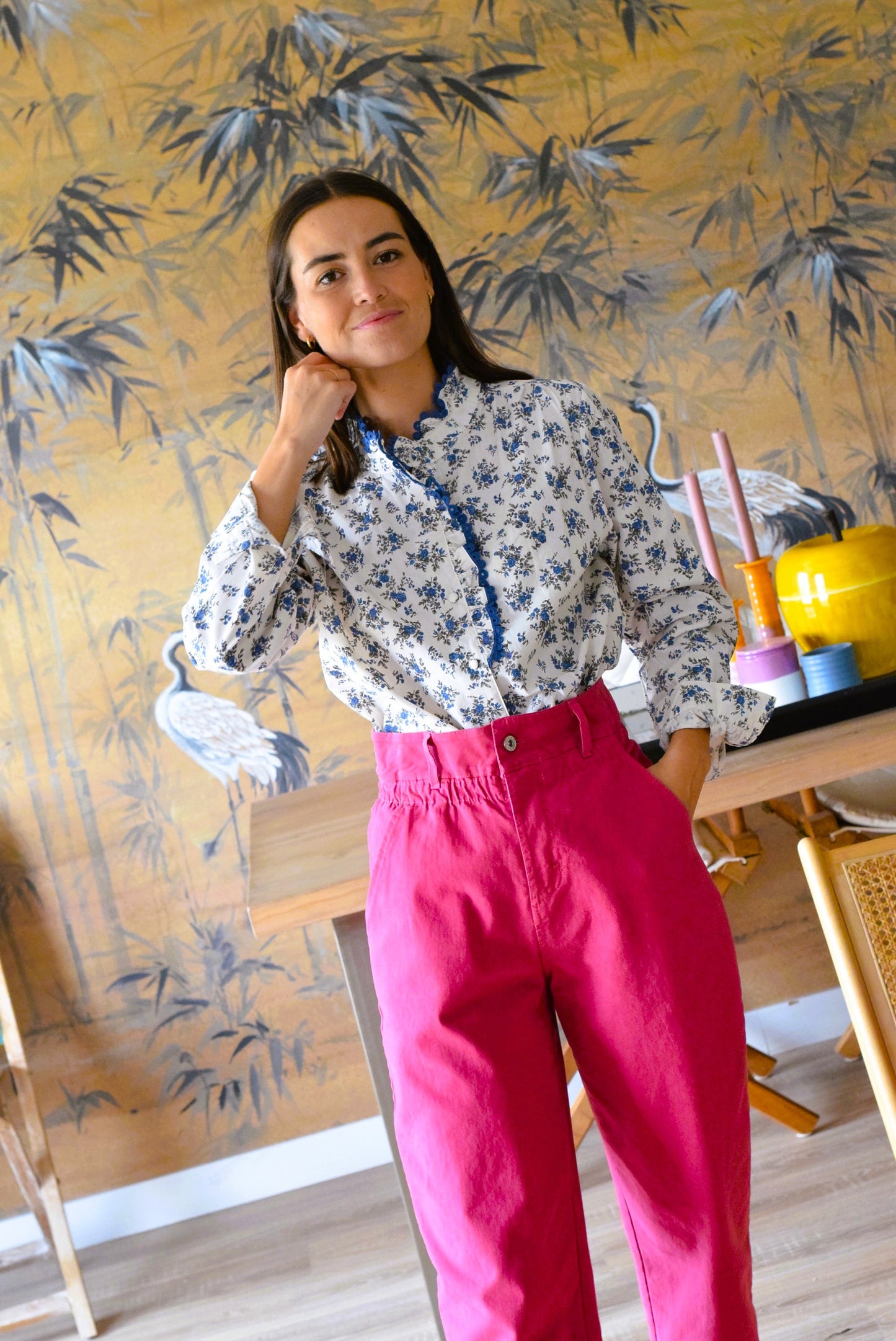 BLUSA NIZA - FLORECITAS AZUL